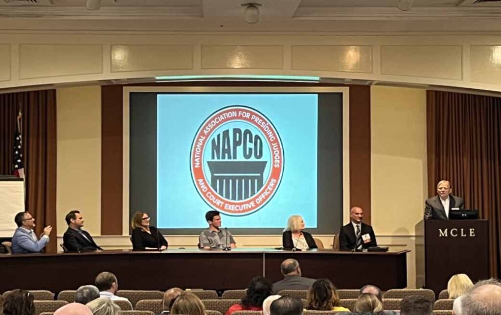 L to R: Dr. Kerry Clark, EdD; Chad Griller; Dr. Heather Griller Clark, PhD; Gavin Griller; Helen Griller; Judge John Russo, NAPCO Board Chair; Gordon Griller, NAPCO Executive Director